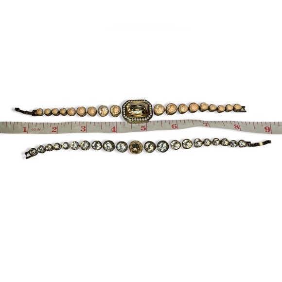HEIDI DAUS Lot Crystal Bangle Tennis Bracelets and Ring Goldtone Bling Set - Picture 3 of 7